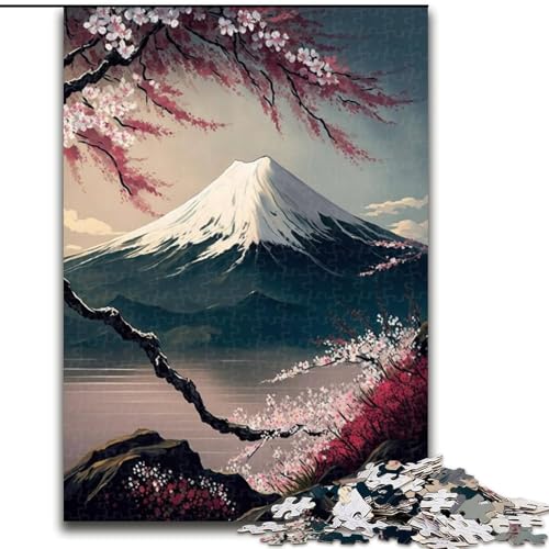 Puzzle 1000 Teile, Japanische Kirschblüten, Puzzle aus Holz, anspruchsvolles Denkspiel für Teenager, unterhaltsames interaktives Spiel für die ganze Familie, 1000 Teile(50x75cm) von XHAXING