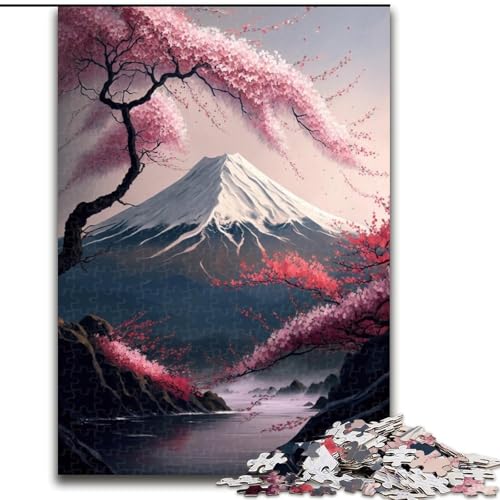 Puzzle 1000 Teile, Japanische Kirschblüten, Puzzle aus Holz, anspruchsvolles Denkspiel für Teenager, unterhaltsames interaktives Spiel für die ganze Familie, 1000 Teile(50x75cm) von XHAXING