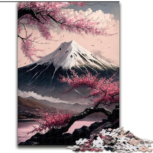 Puzzle 1000 Teile, Japanische Kirschblüten, Puzzle aus Holz, anspruchsvolles Denkspiel für Teenager, unterhaltsames interaktives Spiel für die ganze Familie, 1000 Teile(50x75cm) von XHAXING