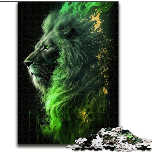 Puzzle 1000 Teile, Jigsaw Art, Bunte Löwen, Puzzle aus Pappe, Eltern, Partner, Freunde – Alter ab 10 Jahren, 1000 Teile(26x38cm) von XHAXING