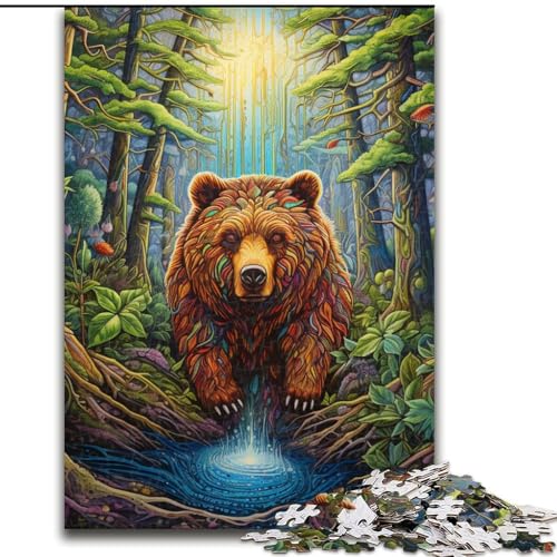 Puzzle 1000 Teile, Jigsaw Art Tierbär-Puzzle aus Pappe, Eltern, Partner, Freunde – Alter ab 10 Jahren, 1000 Teile(26x38cm) von XHAXING