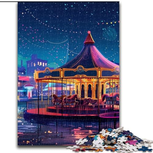 Puzzle 1000 Teile, Karussell der Farben, Puzzle aus Holz, Denkspiel, interaktives Familienspiel, geeignet für Kinder ab 10 Jahren, 1000 Teile(50x75cm) von XHAXING