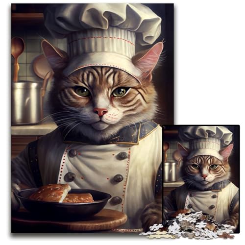 Puzzle 1000 Teile, Kochkatze, Schwierige Puzzles für Erwachsene, Herausforderndes Denkspiel für Teenager, Spaß am Familienspieleabend, 50x75cm Puzzle 1000 Teile, Kochkatze, Schwierige Puzzles für Erwachsene, Herausforderndes Denkspiel für Teenager, Spaß am Familienspieleabend, 50x75cm von XHAXING