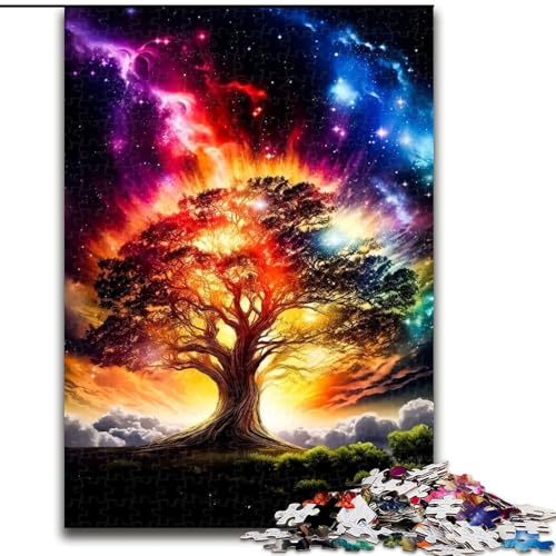 Puzzle 1000 Teile, Kosmischer Lebensbaum, Puzzle aus Pappe, anspruchsvolles Denkspiel für Teenager, interaktives Familienspiel, 1000 Teile(26x38cm) von XHAXING