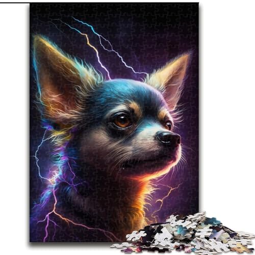 Puzzle 1000 Teile, Lightning Chihuahua, Puzzle aus Holz, anspruchsvolles Denkspiel für Teenager, unterhaltsames interaktives Spiel für die ganze Familie, 1000 Teile(50x75cm) von XHAXING