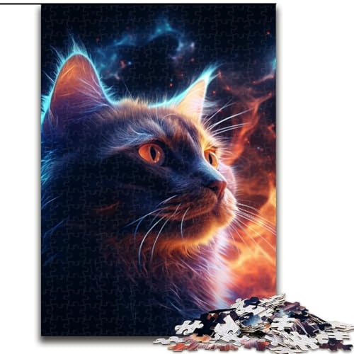 Puzzle 1000 Teile, Magic Art Cat Puzzle aus Holz, anspruchsvolles Denkspiel für Teenager, perfekt als Heimdekoration oder Geschenk, 1000 Teile(50x75cm) von XHAXING