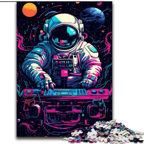 Puzzle 1000 Teile, Musikalisches Astronauten-Puzzle aus Holz, Denkspiel, interaktives Familienspiel, geeignet für Kinder ab 10 Jahren, 1000 Teile(50x75cm) von XHAXING