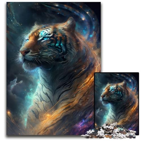 Puzzle 1000 Teile, Nebula Tiger Puzzle für Erwachsene, Eltern, Partner, Freunde – ab 14 Jahren, 26x38cm Puzzle 1000 Teile, Nebula Tiger Puzzle für Erwachsene, Eltern, Partner, Freunde – ab 14 Jahren, 26x38cm von XHAXING