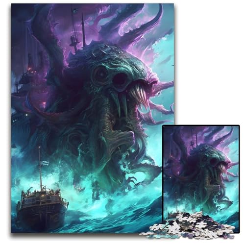 Puzzle 1000 Teile, Oktopus-Monster, Unmögliches Puzzle für Erwachsene, Familienaktivität, Denksportaufgabe, Heimdekoration, 50x75cm Puzzle 1000 Teile, Oktopus-Monster, Unmögliches Puzzle für Erwachsene, Familienaktivität, Denksportaufgabe, Heimdekoration, 50x75cm von XHAXING