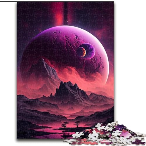 Puzzle 1000 Teile, Planetenlandschaftspuzzle aus Pappe, kompliziertes Design für Teenager, DIY-Dekor und gehirnfördernder Spaß, 1000 Teile(26x38cm) von XHAXING