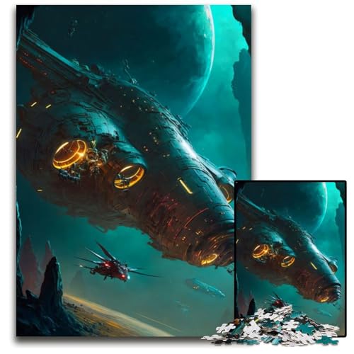 Puzzle 1000 Teile, Postapokalyptisches Raumschiff-Puzzle für Erwachsene, Eltern, Partner, Freunde – ab 14 Jahren, 50x75cm Puzzle 1000 Teile, Postapokalyptisches Raumschiff-Puzzle für Erwachsene, Eltern, Partner, Freunde – ab 14 Jahren, 50x75cm von XHAXING