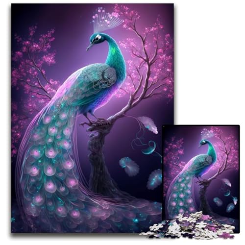Puzzle 1000 Teile, Prächtiges Pfauen-Puzzle für Erwachsene, Eltern, Partner, Freunde – ab 14 Jahren, 26x38cm Puzzle 1000 Teile, Prächtiges Pfauen-Puzzle für Erwachsene, Eltern, Partner, Freunde – ab 14 Jahren, 26x38cm von XHAXING