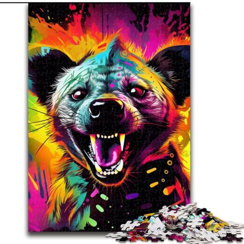 Puzzle 1000 Teile, Psychedelic The Hyena, Holzpuzzle, Eltern, Partner, Freunde – Alter ab 10 Jahren, 1000 Teile(50x75cm) von XHAXING