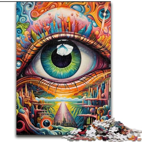 Puzzle 1000 Teile, Psychedelische Augen, Puzzle aus Pappe, Geschenk zur Gehirnherausforderung, pädagogische Aktivität für Teenager, 1000 Teile(26x38cm) von XHAXING