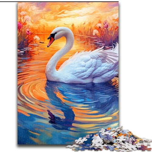 Puzzle 1000 Teile, Puzzle Art Animals Flamingos, Puzzles aus Pappe, anspruchsvolles Denkspiel für Teenager, unterhaltsames interaktives Spiel für die ganze Familie, 1000 Teile(26x38cm) von XHAXING