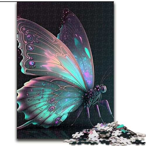 Puzzle 1000 Teile, Schmetterling, bunt. Puzzle aus Pappe, anspruchsvolles Denkspiel für Teenager, unterhaltsames interaktives Familienspiel, 1000 Teile(26x38cm) von XHAXING