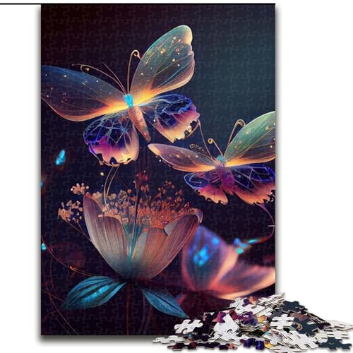 Puzzle 1000 Teile, Schmetterling, buntes Puzzle aus Pappe, anspruchsvolles Denkspiel für Teenager, unterhaltsames interaktives Spiel für die ganze Familie, 1000 Teile(26x38cm) von XHAXING