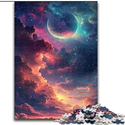 Puzzle 1000 Teile, Schönes Weltraum-Szenen-Puzzle aus Pappe, Denkspiel, Interaktives Familienspiel, Geeignet für Kinder ab 10 Jahren, 1000 Teile(26x38cm) von XHAXING