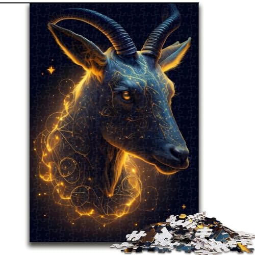 Puzzle 1000 Teile, Schönes Ziegen-Puzzle aus Holz, Eltern, Partner, Freunde – Alter ab 10 Jahren, 1000 Teile(50x75cm) von XHAXING