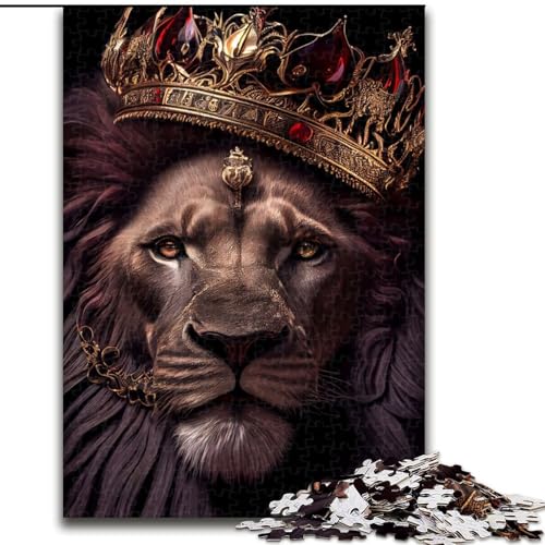 Puzzle 1000 Teile, Schwarzer König der Löwen oder Rote Puzzles aus Pappe, Weihnachten, Halloween, Ostern, Neujahr, 1000 Teile(26x38cm) von XHAXING
