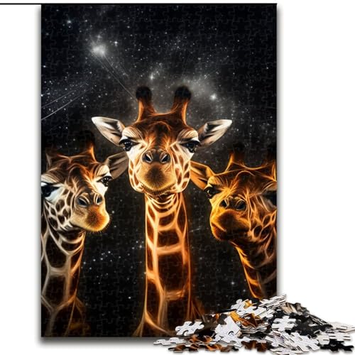 Puzzle 1000 Teile, Tier-Giraffe, Puzzle aus Pappe, anspruchsvolles Denkspiel für Teenager, unterhaltsames interaktives Spiel für die ganze Familie, 1000 Teile(26x38cm) von XHAXING