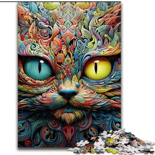 Puzzle 1000 Teile, Tier- und Katzen-Puzzle aus Holz, Eltern, Partner, Freunde – Alter ab 10 Jahren, 1000 Teile(50x75cm) von XHAXING