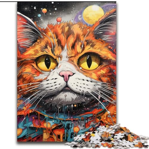 Puzzle 1000 Teile, Tier- und Katzenpuzzle aus Holz, Eltern, Partner, Freunde – Alter ab 10 Jahren, 1000 Teile(50x75cm) von XHAXING