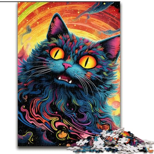 Puzzle 1000 Teile, Tiere, Katzen, Puzzle aus Holz, Denkspiel, interaktives Familienspiel, geeignet für Kinder ab 10 Jahren, 1000 Teile(50x75cm) von XHAXING