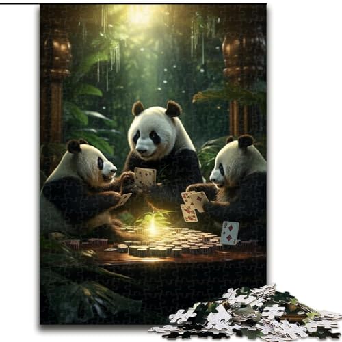Puzzle 1000 Teile, Tiere Spielen Poker, Puzzle aus Pappe, anspruchsvolles Denkspiel für Teenager, unterhaltsames interaktives Spiel für die ganze Familie, 1000 Teile(26x38cm) von XHAXING