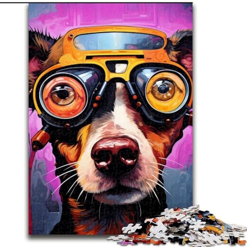 Puzzle 1000 Teile, Tierpuzzle, Bunte Hunde, Puzzle aus Holz, anspruchsvolles Denkspiel für Teenager, unterhaltsames interaktives Spiel für die ganze Familie, 1000 Teile(50x75cm) von XHAXING