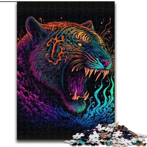 Puzzle 1000 Teile, Tiger-Puzzle aus Holz, Eltern, Partner, Freunde – Alter ab 10 Jahren, 1000 Teile(50x75cm) von XHAXING