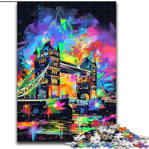 Puzzle 1000 Teile, Tower Bridge London, Puzzle aus Holz, Eltern, Partner, Freunde – Alter ab 10 Jahren, 1000 Teile(50x75cm) von XHAXING