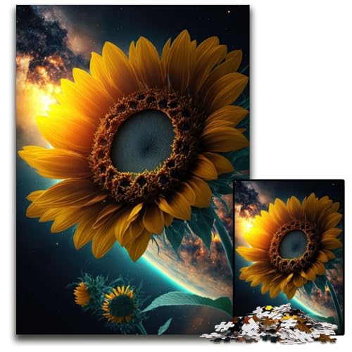 Puzzle 1000 Teile, Universum, Sonnenblume, schwierige Puzzles für Erwachsene, anspruchsvolles Denkspiel für Teenager, Spaß für den Familienspielabend, 26 x 38 cm Puzzle 1000 Teile, Universum, Sonnenblume, schwierige Puzzles für Erwachsene, anspruchsvolles Denkspiel für Teenager, Spaß für den Familienspielabend, 26 x 38 cm von XHAXING