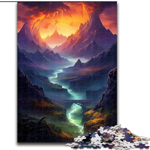 Puzzle 1000 Teile, Weite, geschmolzene Landschaft, Puzzle aus Holz, Eltern, Partner, Freunde – Alter ab 10 Jahren, 1000 Teile(50x75cm) von XHAXING