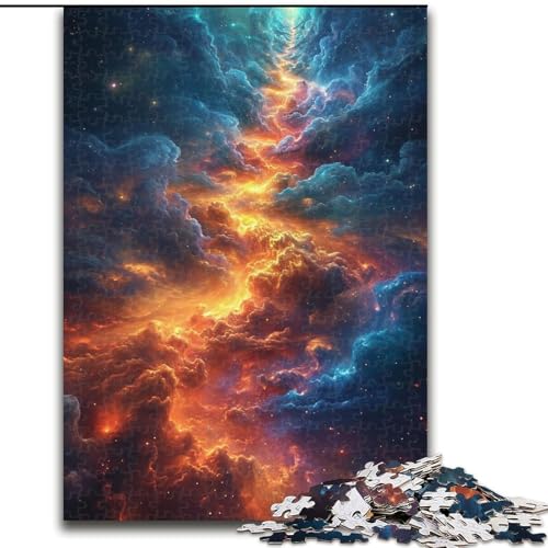 Puzzle 1000 Teile, Weltraum, schönes Neon-Puzzle, aus Pappe, Denkspiel, interaktives Familienspiel, geeignet für Kinder ab 10 Jahren, 1000 Teile(26x38cm) von XHAXING