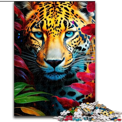 Puzzle 1000 Teile, Wilder Leopard, Puzzle aus Holz, Eltern, Partner, Freunde – Alter ab 10 Jahren, 1000 Teile(50x75cm) von XHAXING