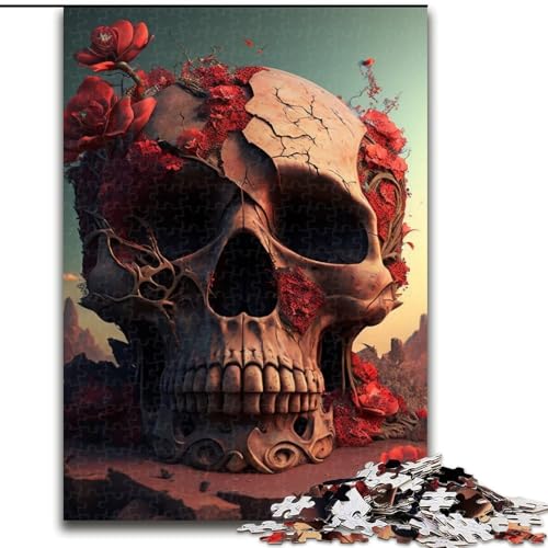 Puzzle 1000 Teile, Wunderschönes Totenkopf-Puzzle aus Holz, anspruchsvolles Denkspiel für Teenager, unterhaltsames interaktives Spiel für die ganze Familie, 1000 Teile(50x75cm) von XHAXING