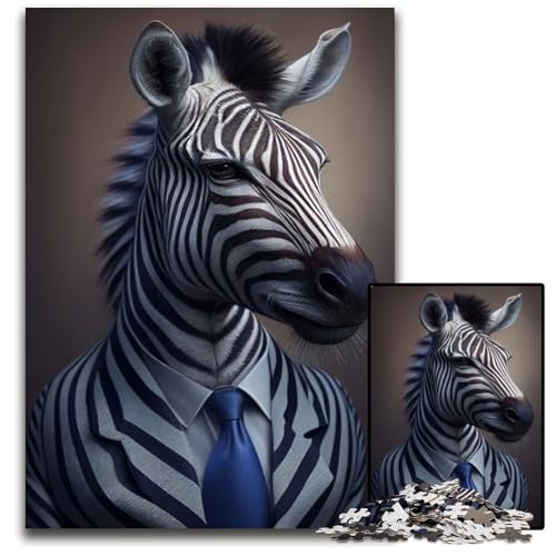 Puzzle 1000 Teile, Zebraanzug, Tierpuzzle für Erwachsene, Eltern, Partner, Freunde – ab 14 Jahren, 26x38cm Puzzle 1000 Teile, Zebraanzug, Tierpuzzle für Erwachsene, Eltern, Partner, Freunde – ab 14 Jahren, 26x38cm von XHAXING