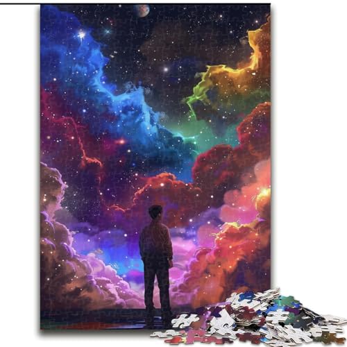 Puzzle 1000 Teile, buntes Alien-Puzzle aus Holz, interaktives Familienspiel, Heimdekoration zum Selbermachen, anspruchsvolles Denksport-Geschenk, 1000 Teile(50x75cm) von XHAXING
