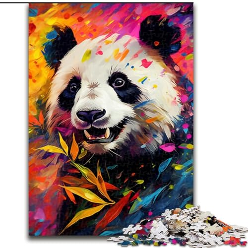 Puzzle 1000 Teile, buntes Tier-Panda-Puzzle aus Pappe, Weihnachten, Halloween, Ostern, Neujahr, 1000 Teile(26x38cm) von XHAXING