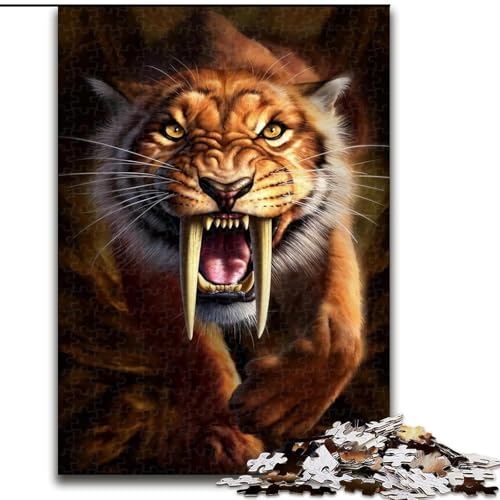 Puzzle 1000 Teile, farbenfrohes Löwen-Kunst-Puzzle aus Pappe, entspannende Unterhaltung, Heimdekoration, 1000 Teile(26x38cm) von XHAXING