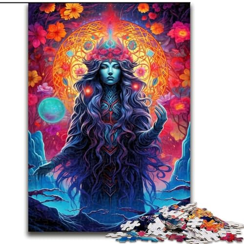Puzzle 1000 Teile, farbenfrohes Puzzle mit mystischer Figur, aus Pappe, anspruchsvolles Denkspiel für Teenager, perfekt als Heimdekoration oder Geschenk, 1000 Teile(26x38cm) von XHAXING