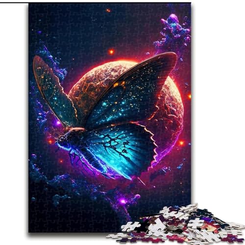 Puzzle 1000 Teile, kosmischer Nebel, Schmetterlingspuzzle aus Pappe, Denkspiel, interaktives Familienspiel, geeignet für Kinder ab 10 Jahren, 1000 Teile(26x38cm) von XHAXING