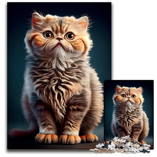 Puzzle 1000 Teile, süße höfliche Katze, Puzzle für Erwachsene, Eltern, Partner, Freunde – ab 14 Jahren, 50x75cm Puzzle 1000 Teile, süße höfliche Katze, Puzzle für Erwachsene, Eltern, Partner, Freunde – ab 14 Jahren, 50x75cm von XHAXING