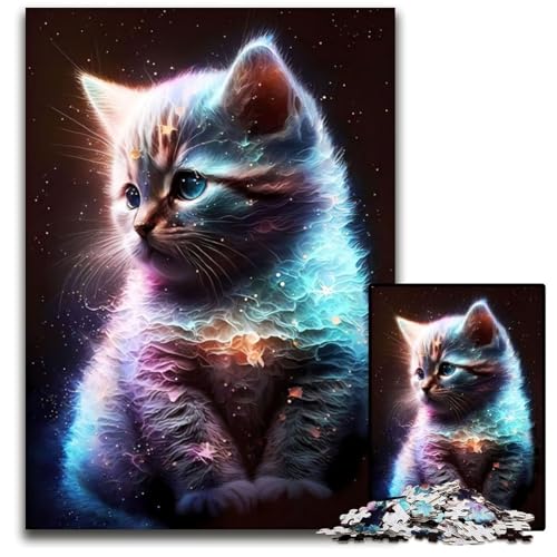 Puzzle 1000 Teile, süßes Nebelkätzchen, schwierige Puzzles für Erwachsene, anspruchsvolles Denkspiel für Teenager, Spaß am Familienspieleabend, 26x38cm Puzzle 1000 Teile, süßes Nebelkätzchen, schwierige Puzzles für Erwachsene, anspruchsvolles Denkspiel für Teenager, Spaß am Familienspieleabend, 26x38cm von XHAXING