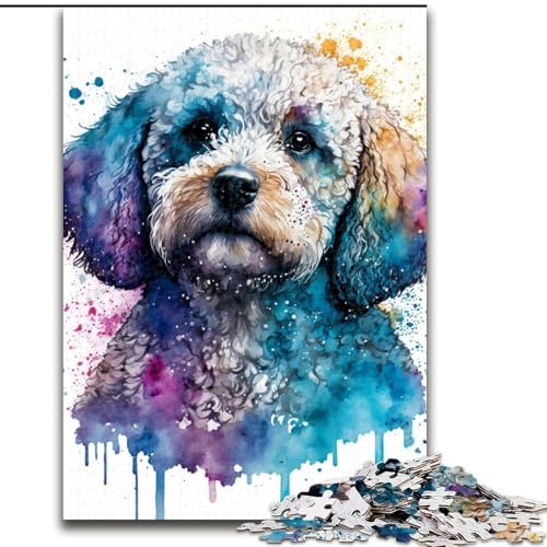 Puzzle 1000 Teile, süßes Pudel-Puzzle aus Pappe, Weihnachten, Halloween, Ostern, Neujahr, 1000 Teile(26x38cm) von XHAXING