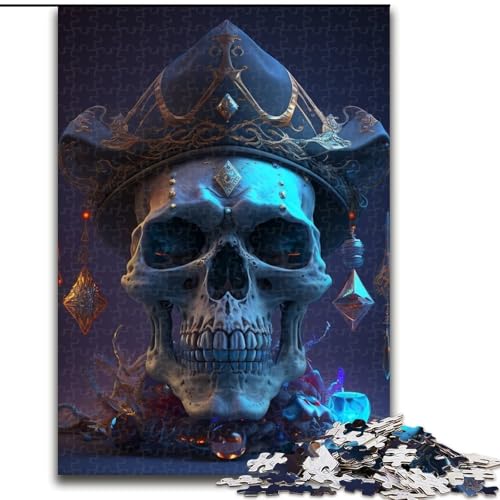 Puzzle 1000 Teile, wunderschöne Totenkopf-Puzzles aus Pappe, Weihnachten, Halloween, Ostern, Neujahr, 1000 Teile(26x38cm) von XHAXING