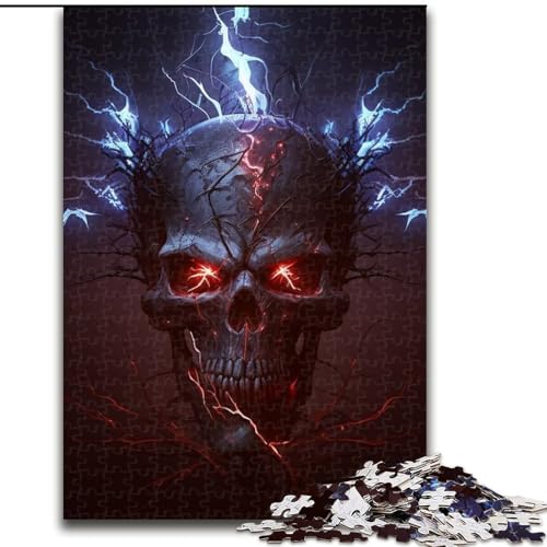 Puzzle 1000 Teile, wunderschöne Totenkopf-Puzzles aus Pappe, Weihnachten, Halloween, Ostern, Neujahr, 1000 Teile(26x38cm) von XHAXING