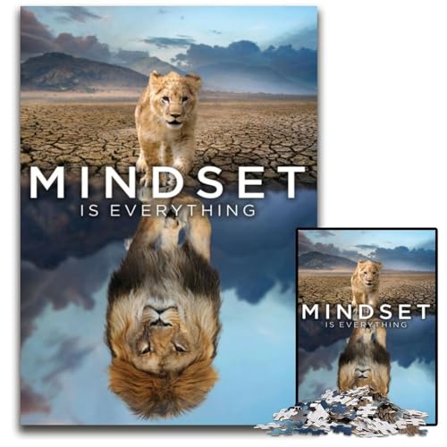Puzzle 1000 Teile „Mindset is Everything“ – Löwe – Schwierige Puzzles für Erwachsene – Herausforderndes Denkspiel für Teenager – Spaß für den Familienspielabend – 26x38cm Puzzle 1000 Teile „Mindset is Everything“ – Löwe – Schwierige Puzzles für Erwachsene – Herausforderndes Denkspiel für Teenager – Spaß für den Familienspielabend – 26x38cm von XHAXING