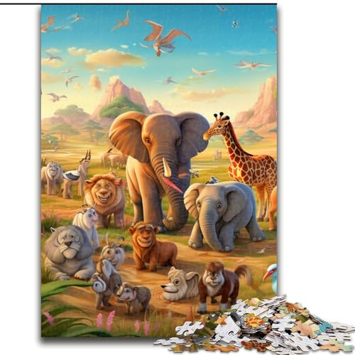 Puzzle 1000 Teile Afrikanische Tiere Puzzles aus Pappe, Weihnachten, Halloween, Ostern, Neujahr 1000 Stück(26x38cm) von XHAXING